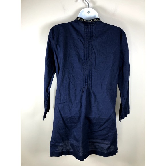 Lilly Pulitzer Women's Sarasota Beaded Tunic Top Size Small Navy Cotton - Picture 7 of 13
